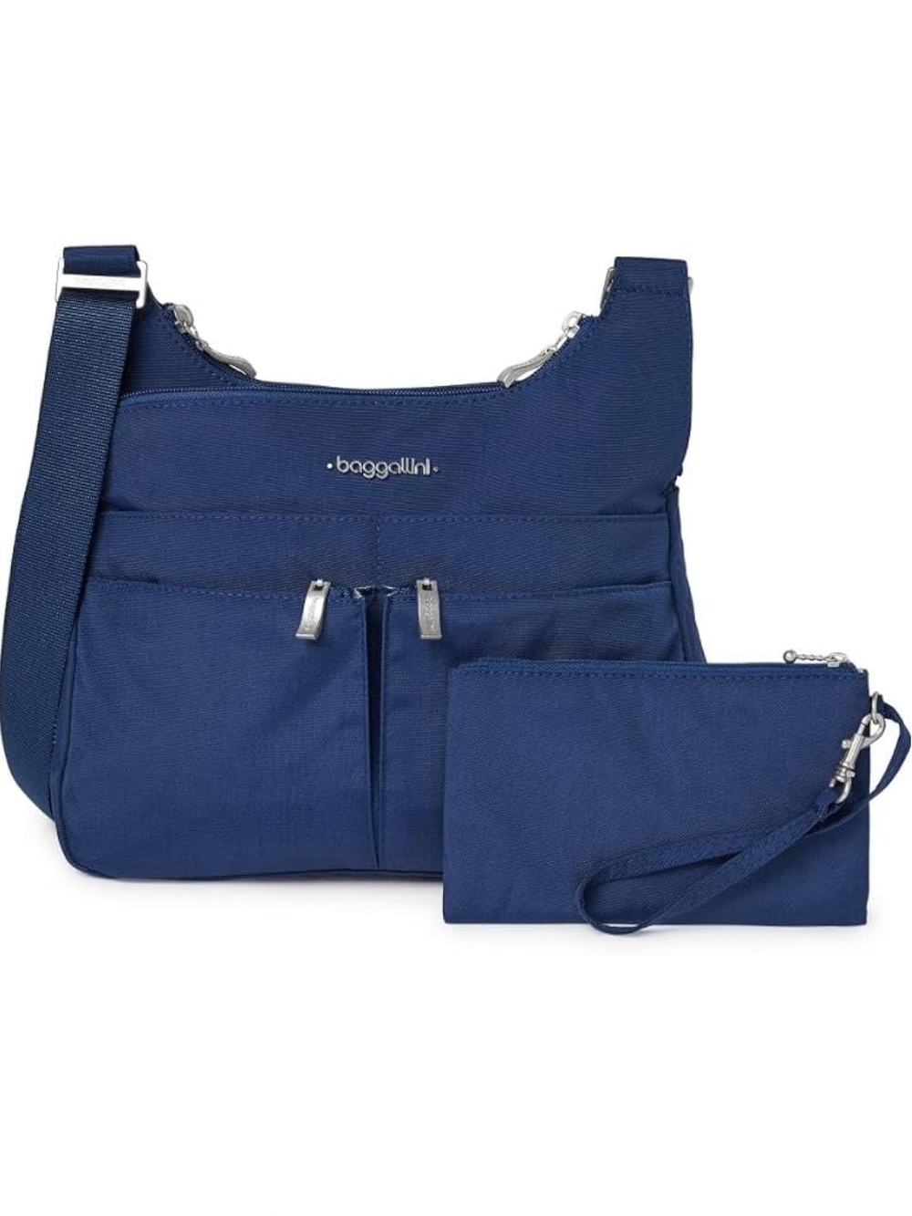 Like New! Baggallini Navy Crossbody Bag with Wristlet